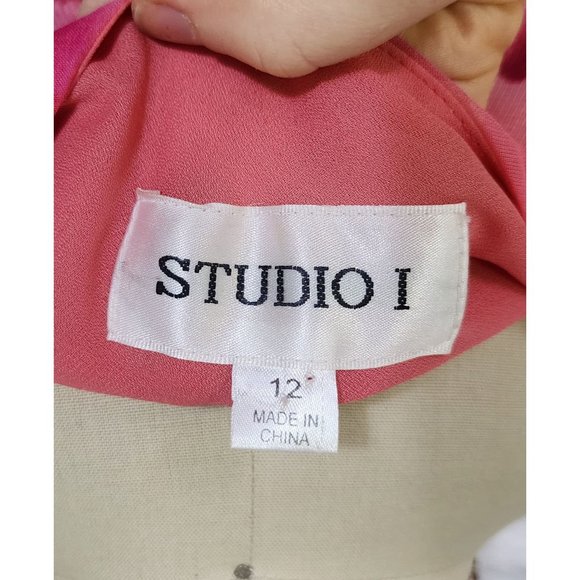 90s Y2K Bias Cut Slip Dress ruffle hot pink Fuschia floral midi L 12 - Picture 2 of 4